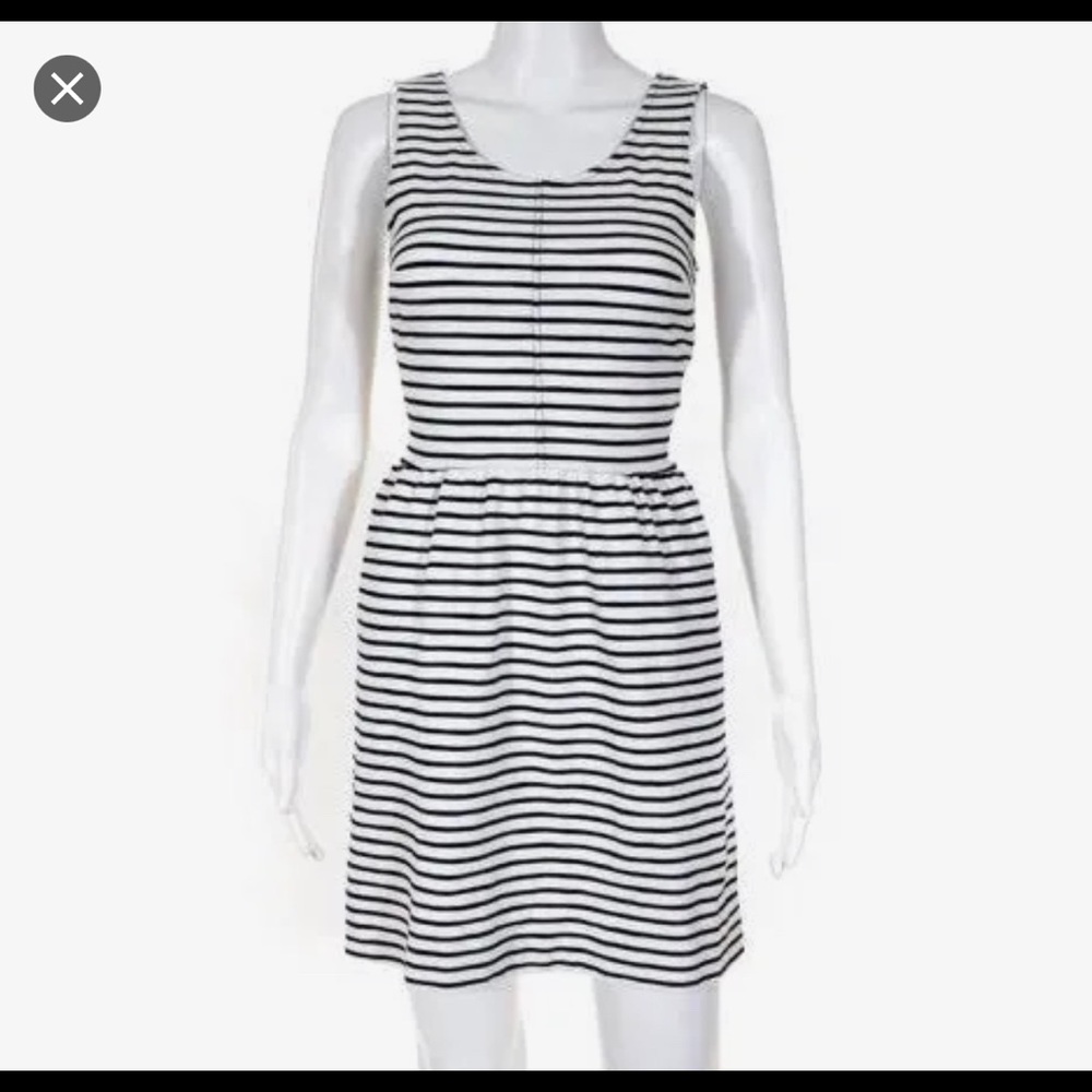 J. Crew Striped Sleeveless Skater Dress in White and Navy Size 2